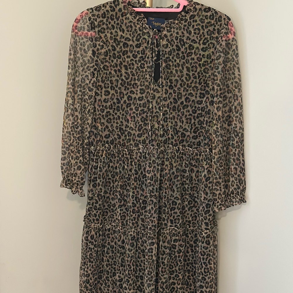 Leopard Print Long Sleeve Dress